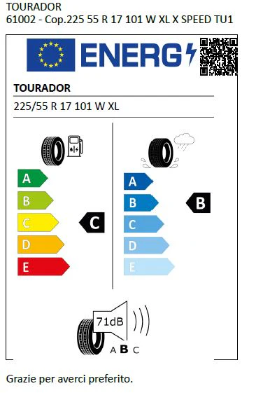 225/55 ZR 17 TOURADOR SPEED TU1 101W XL - Image 2