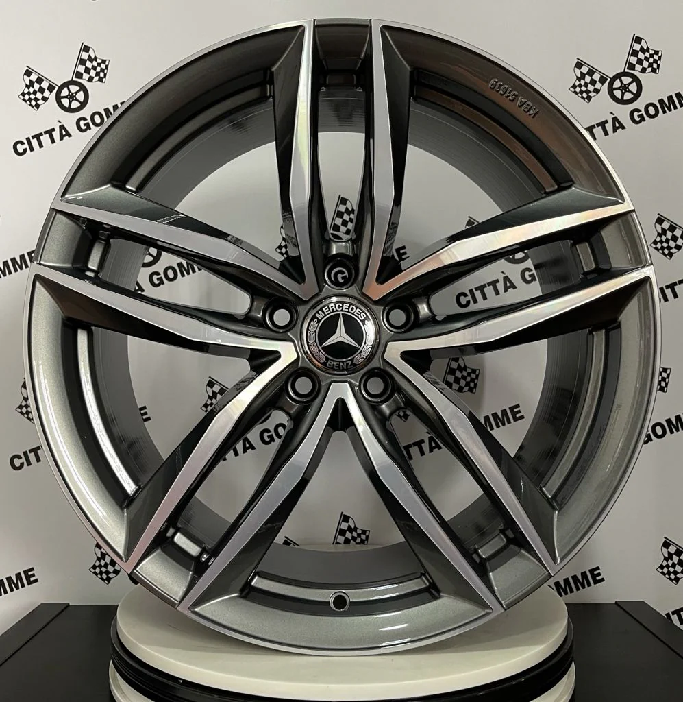 Set 4 Cerchi in lega Vulcano per Mercedes Classe A B C E CLA GLA GLB VITO GLK GLE GLC - Image 2
