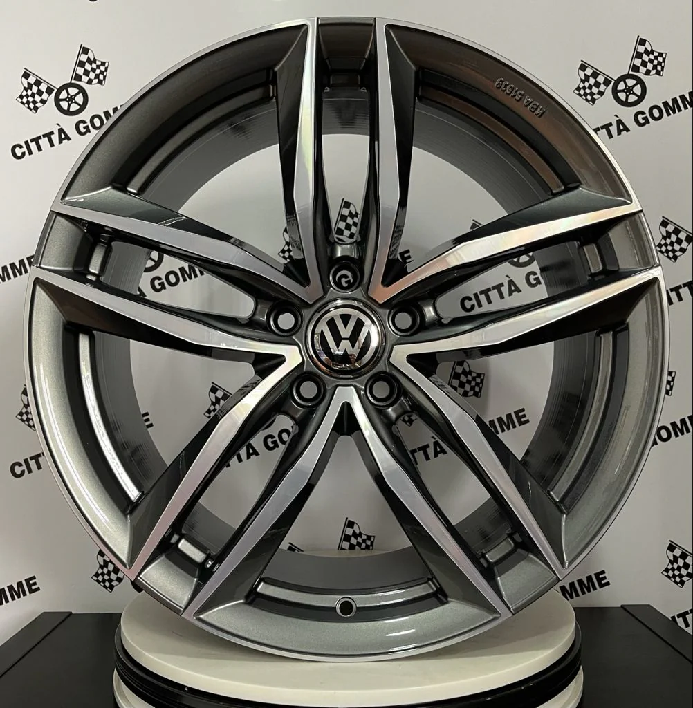 Set 4 Cerchi in lega Vulcano per Volkswagen Golf 5 6 7 8 T-Roc Tiguan Eos Touran Caddy Jetta Beetle Sharan ID3 - Image 2