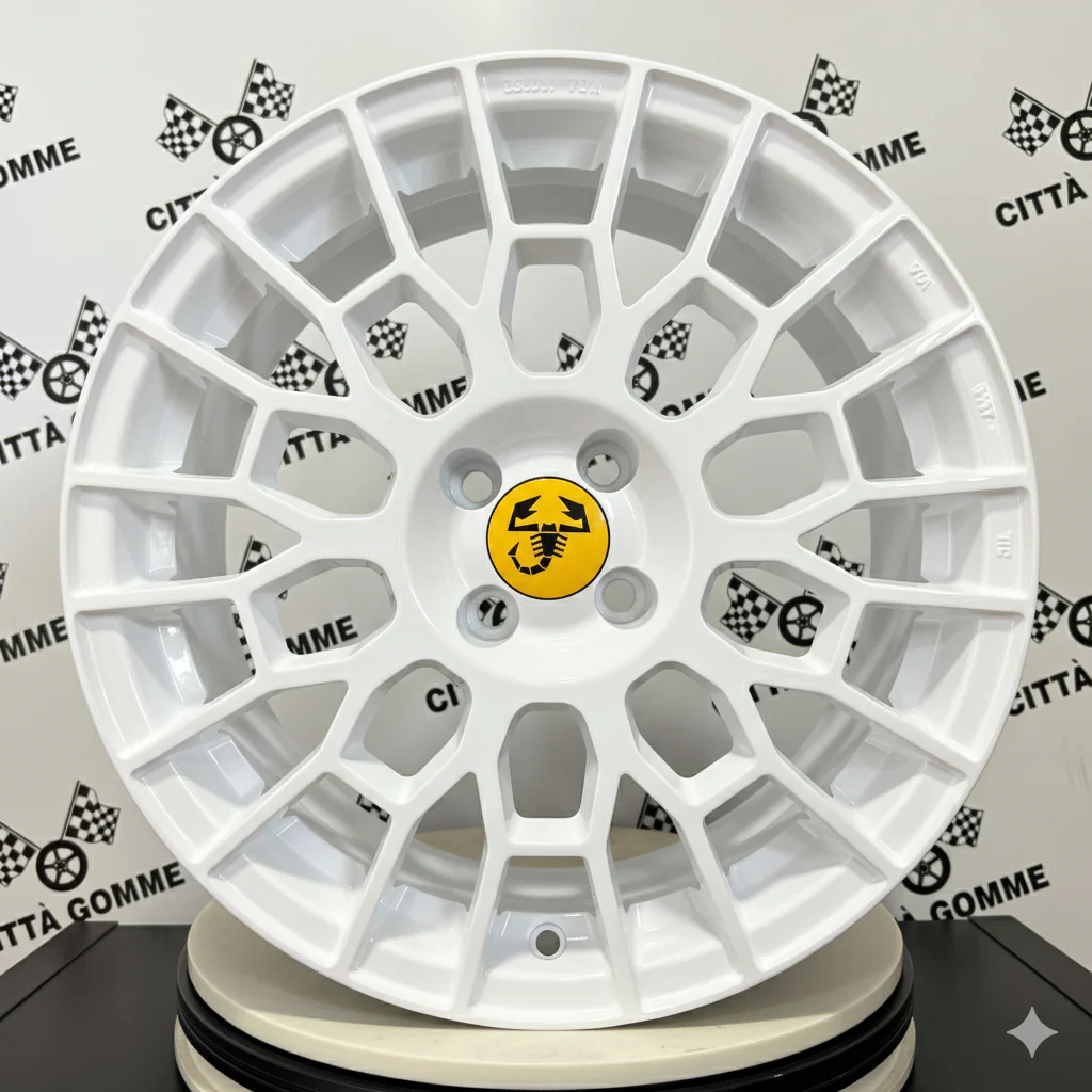 Set da 4 Cerchi in lega APX per ABARTH 124 GRANDE PUNTO (LOGO GIALLO) - Image 5