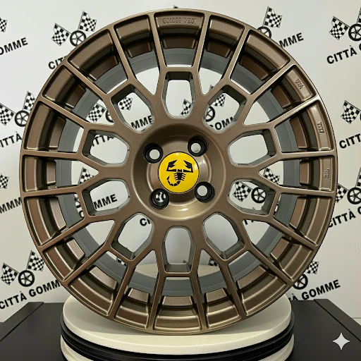 Set da 4 Cerchi in lega APX per ABARTH 124 GRANDE PUNTO (LOGO GIALLO) - Image 7