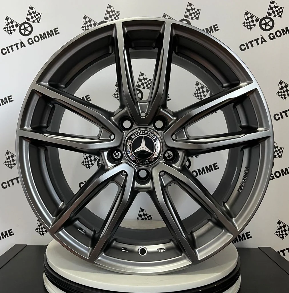 Set da 4 Cerchi in lega Evo per Mercedes Classe A B C E S SL SLK CL CLS CLA GLA GLB VITO GLK GLE GLC AMG Coupè DOPPIA MISURA - Image 5