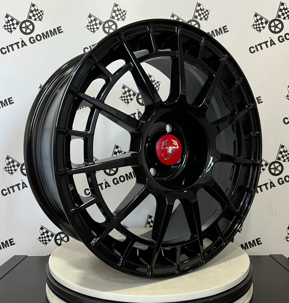Set da 4 Cerchi in lega NTT per Abarth 500 595 SS esseesse (LOGO ROSSO) - Image 2