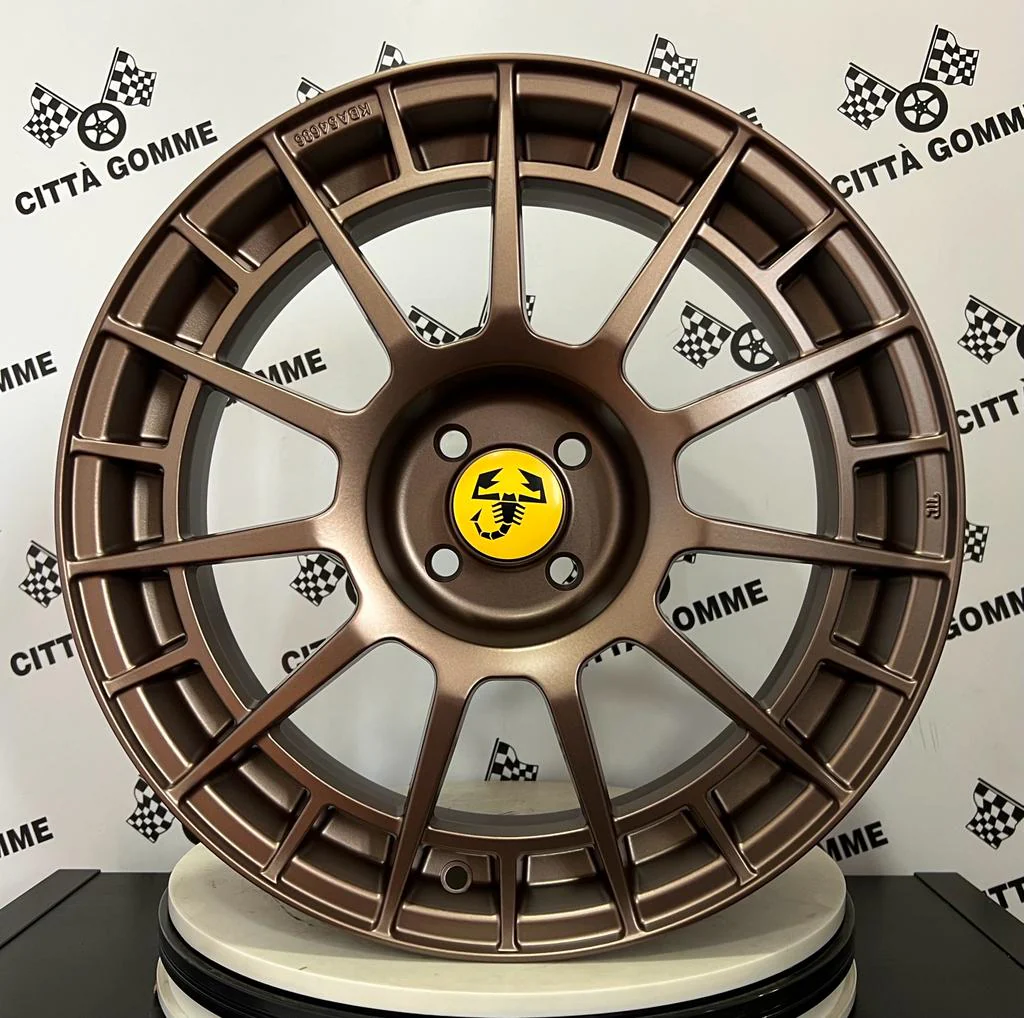 Set da 4 Cerchi in lega NTT per Abarth 500 595 SS esseesse (LOGO GIALLO) - Image 6