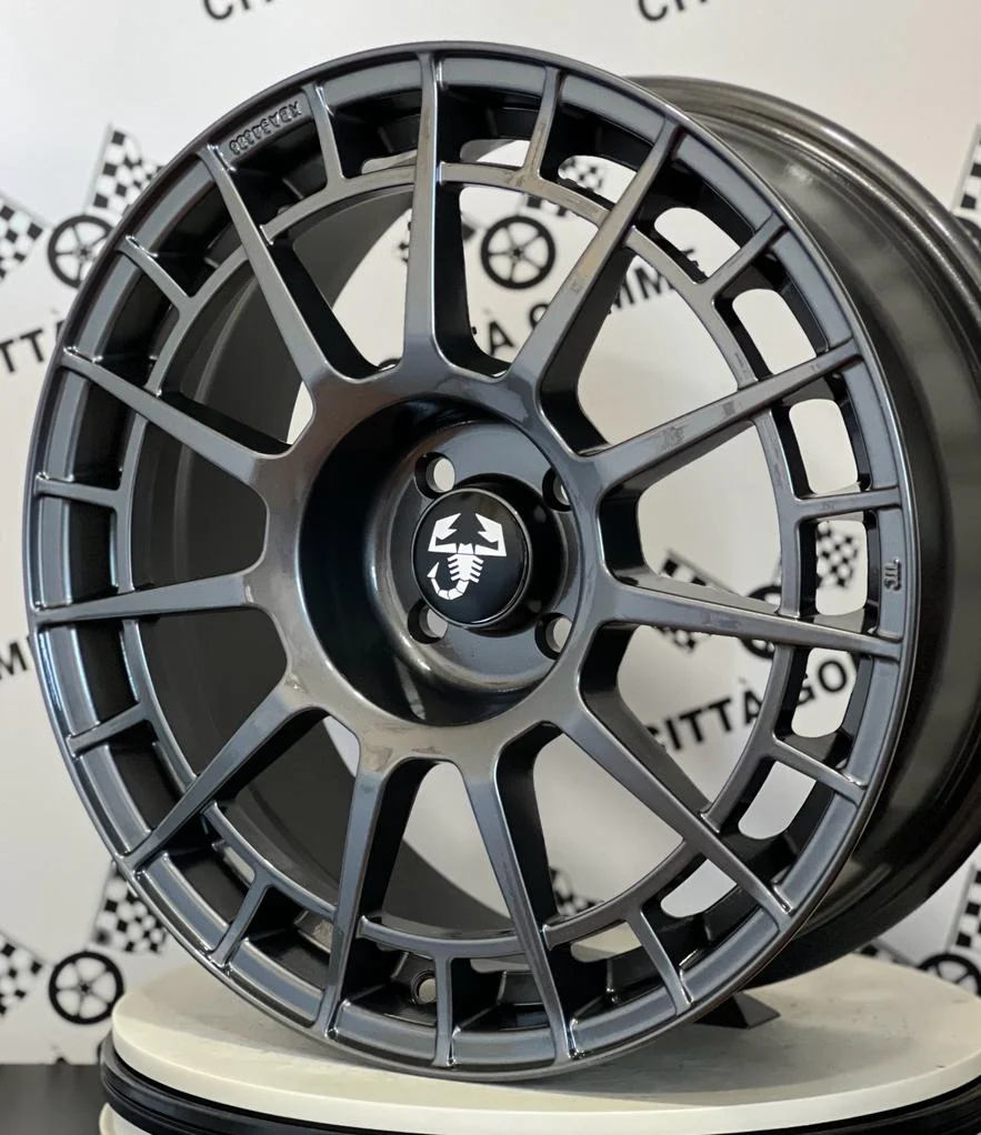 Set da 4 Cerchi in lega NTT per Abarth 500 595 SS esseesse (LOGO NERO) - Image 4