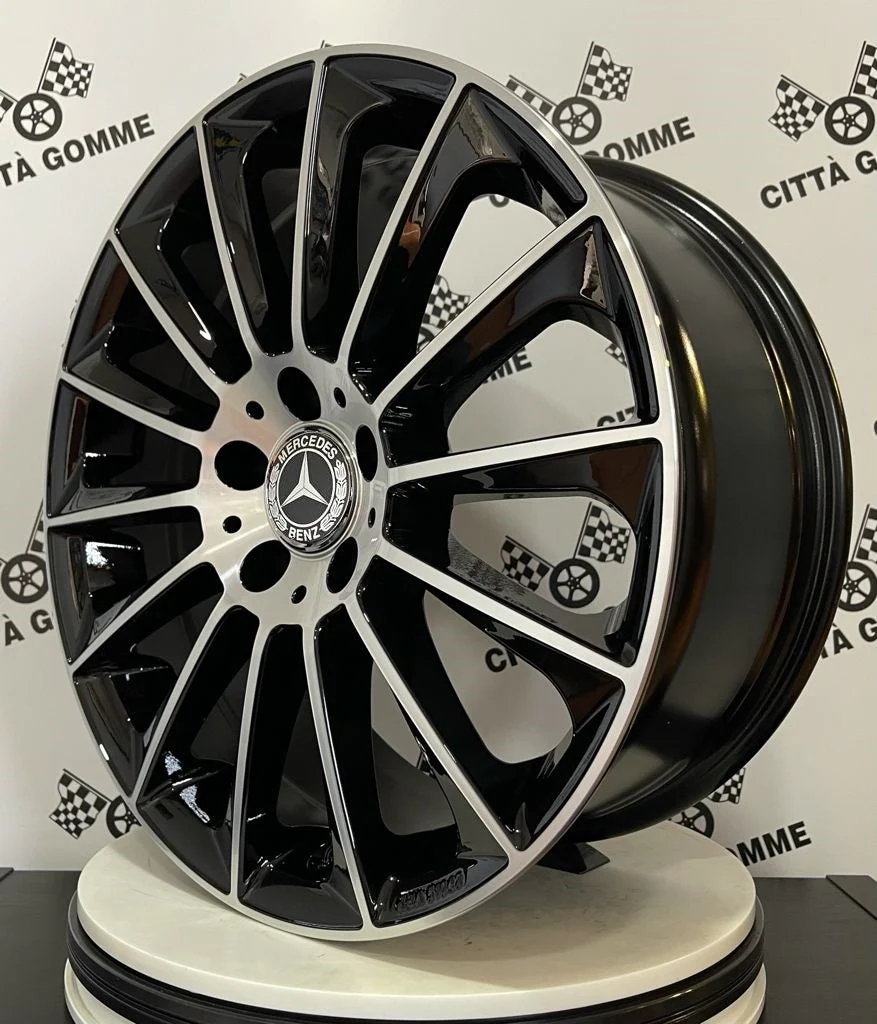 Set da 4 Cerchi in lega Stellar per Mercedes Classe C E M ML SL GLC GLK SLK CLS GLE in Doppia Misura - Image 2